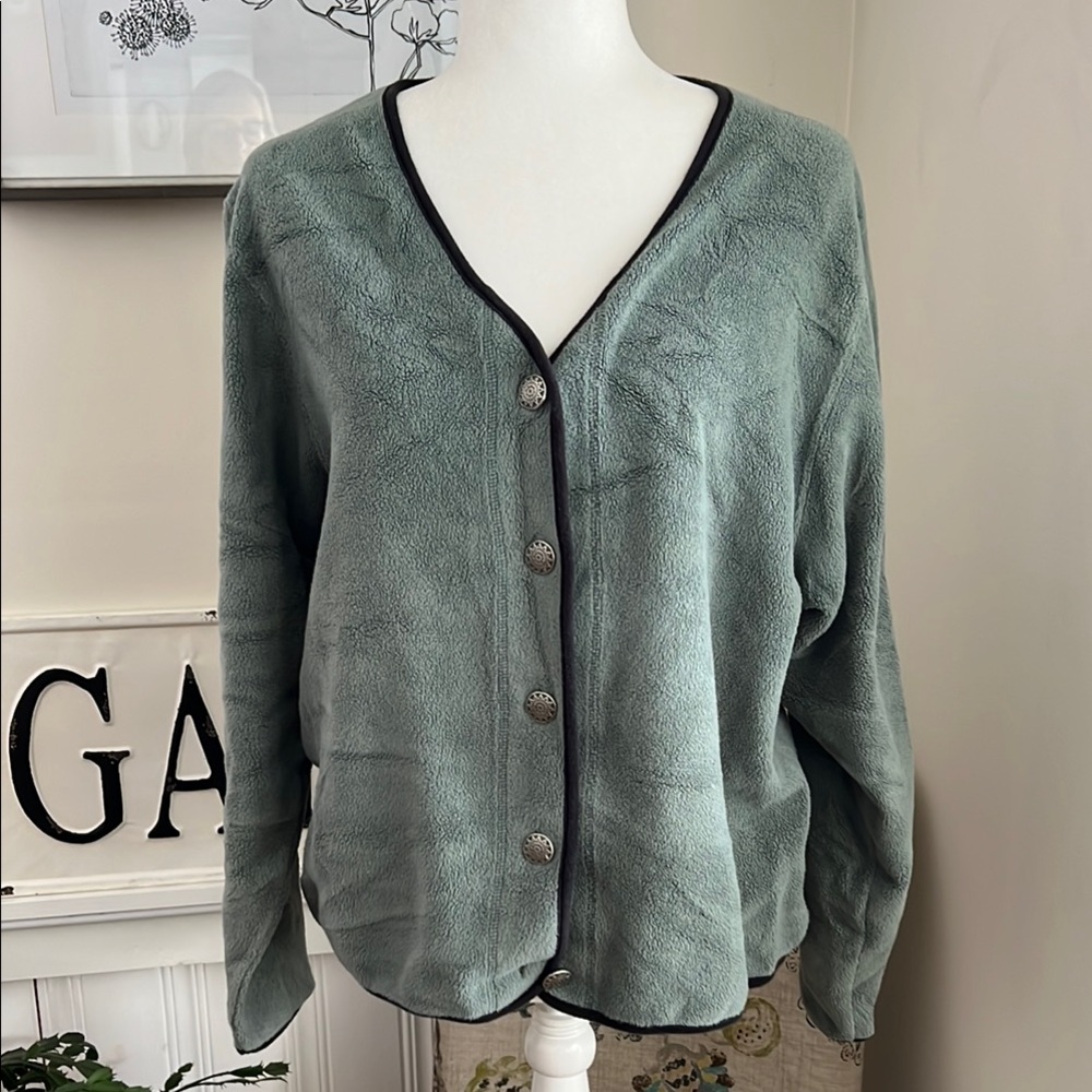 Vintage L.L. Bean Fleece Cardigan - Picture 1 of 8